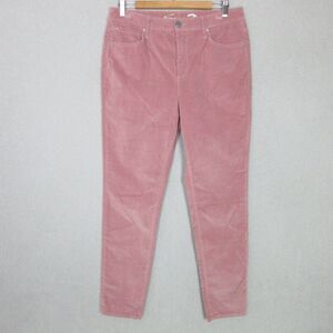 NEW Seven7 Corduroy Pants Womens Size 12 Ultra High Rise Skinny Pink
